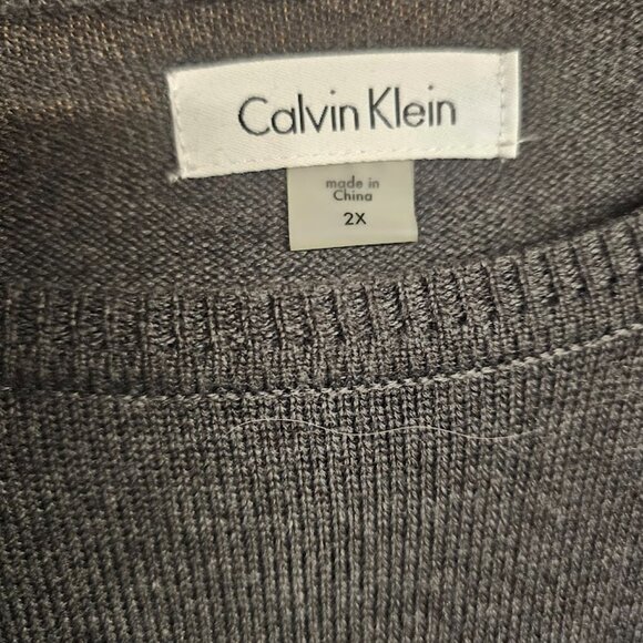 Calvin Klein Charcoal Studded Sweater Dress Size 2X Sleek and Subtle Sparkle - Picture 4 of 6